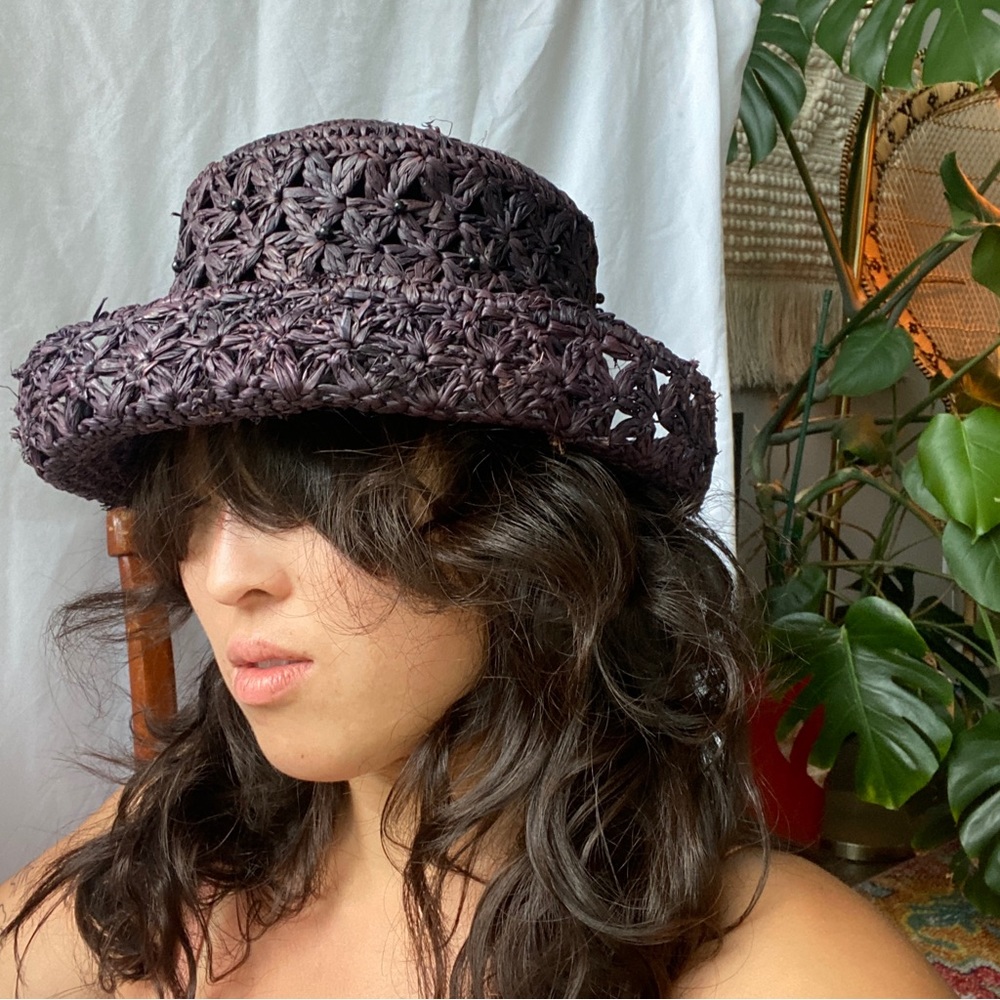 Vintage Purple Liz Claiborne Basket Hat
